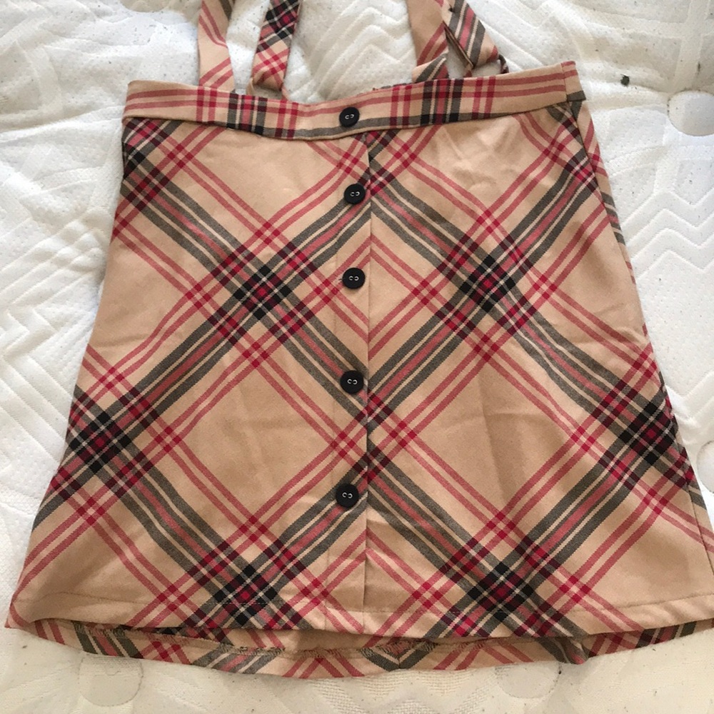 Forever 21 Plaid Suspender Skirt, Overall Dress